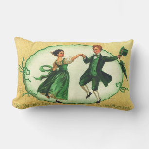 "St. Patrick's Day in the Morning."  Vintage Card Lumbar Cushion