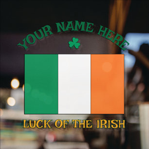 St Patrick's Day Ireland Flag Custom Name Shamrock