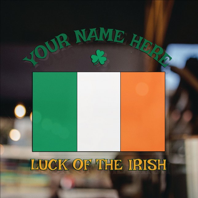 St Patrick's Day Ireland Flag Custom Name Shamrock (Creator Uploaded)