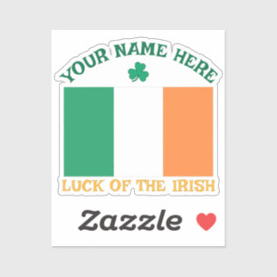 St Patrick's Day Ireland Flag Custom Name Shamrock