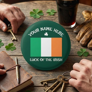 St Patrick's Day Ireland Flag Custom Name Shamrock Magnet