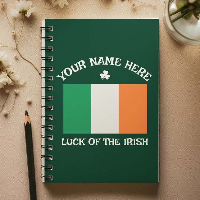 St Patrick's Day Ireland Flag Custom Name Shamrock Planner (Creator Uploaded)