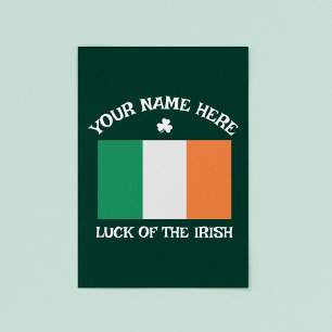 St Patrick's Day Ireland Flag Custom Name Shamrock Poster