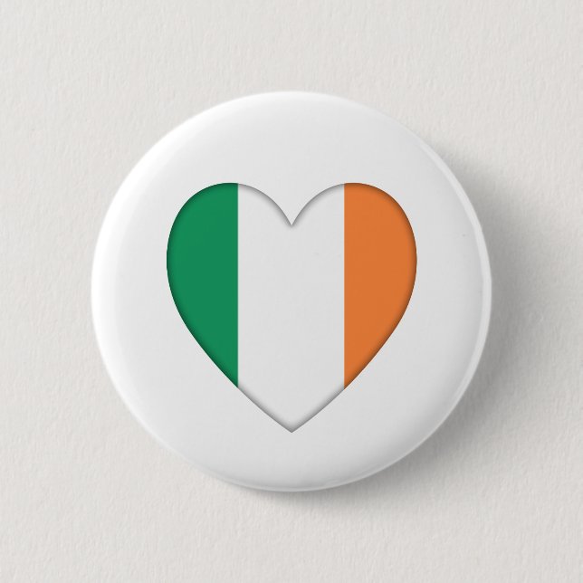 St Patrick's Day Ireland flag heart badge (Front)