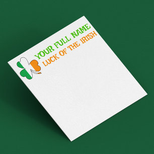 St Patrick's Day Ireland Flag Shamrock Custom Name Card