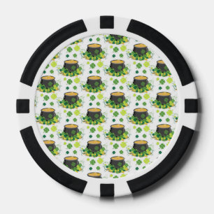 St Patricks Day Ireland Green Clover Leprechaun Poker Chips