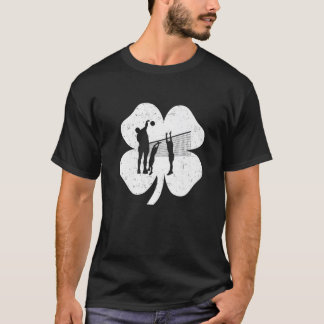 St. Patricks Day Ireland Volleyball Retro Shamrock T-Shirt