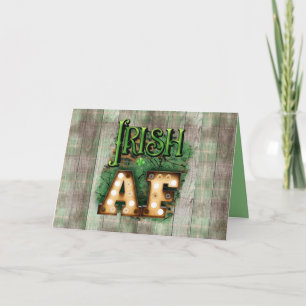 St. Patrick's Day Irish AF Irish Marquee Lights Card