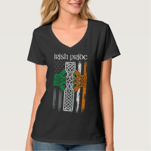 St Patricks Day Irish American Flag Celtic Tshirt