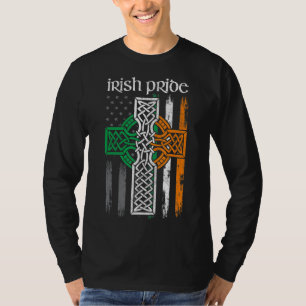 St Patricks Day Irish American Flag Celtic Tshirt 