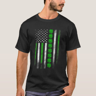 St. Patricks Day Irish American Flag Rugby Shamroc T-Shirt