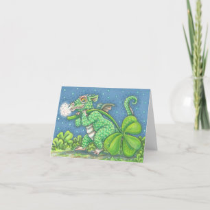St. Patricks Day IRISH BABY DRAGON NOTE CARD Blank