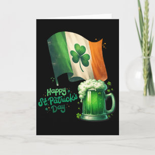 St Patrick's Day Irish Beer Ireland Flag Men Women Card