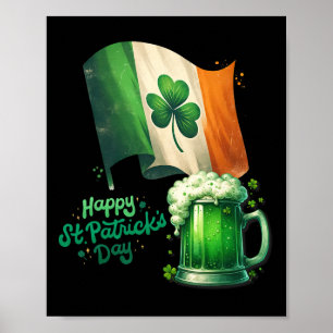 St Patrick's Day Irish Beer Ireland Flag Men Women Poster