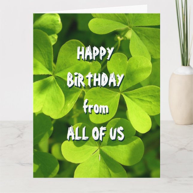 St. Patrick's Day Irish Birthday From All Card (Front)