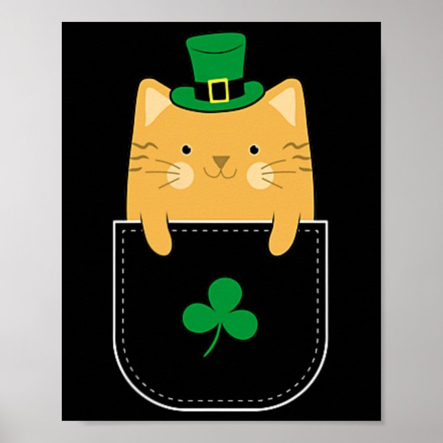 St Patricks Day Irish Cat Lover  Poster (Front)