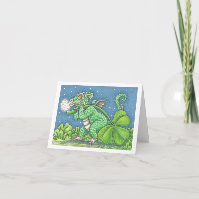 ST. PATRICK'S DAY IRISH DRAGON NOTE CARD Blank (Front)