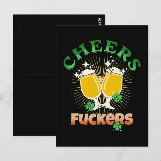  St Patricks Day Irish Drinkin Postcard (Front/Back)