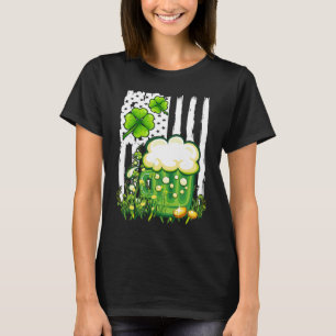 St Patrick's Day IRISH DRINKING TEAM American Flag T-Shirt
