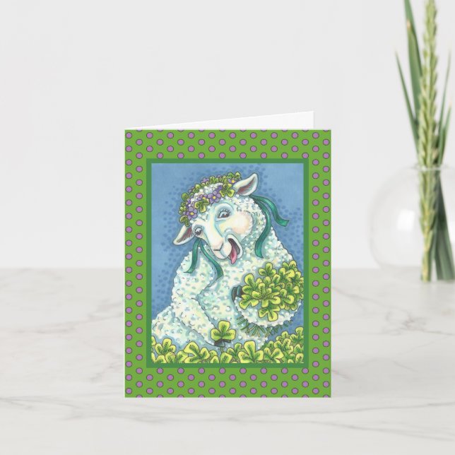 ST. PATRICK'S DAY IRISH EWE GREETING CARD Verse (Front)