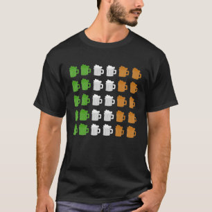 St Patrick's Day  Irish Flag Beer Alcohol Pint Gla T-Shirt