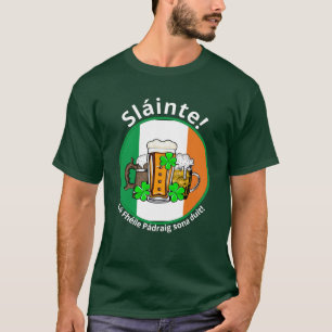 ST PATRICKS DAY Irish Flag Beer T-Shirt