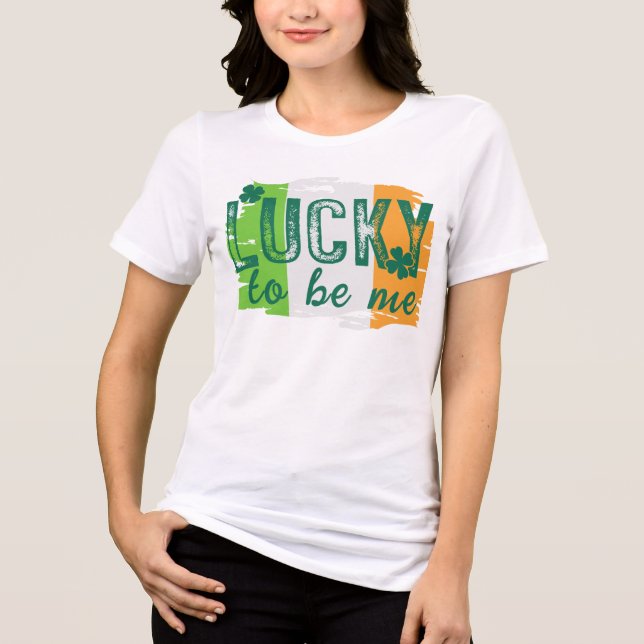 St. Patrick's Day Irish Flag T-Shirt Tri-Blend Shirt (Front)