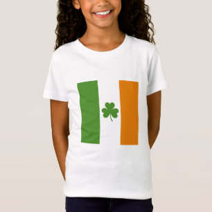 St Patrick's Day Irish Flag with Shamrock Clover T-Shirt