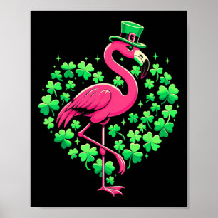 St Patricks Day Irish Flamingo Poster