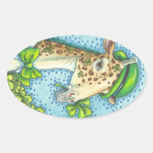 ST. PATRICK'S DAY IRISH GIRAFFE STICKERS *Sheet