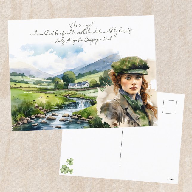 St. Patrick's Day Irish Girl Irish Quote Holiday Postcard (Creator Uploaded)