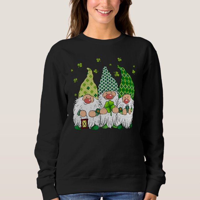 St Patricks Day Irish Gnomes Leprechauns Funky St  Sweatshirt (Front)