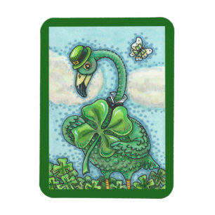 St. Patrick's Day IRISH GREEN FLAMINGO MAGNET