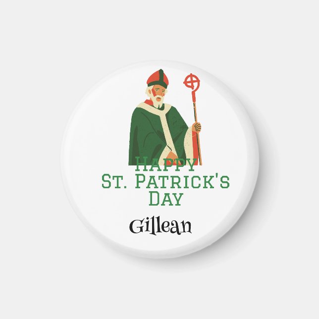St. Patrick's Day Irish green hat lucky Shamrock  Magnet (Front)