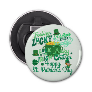 St. Patrick's Day Irish green lucky Shamrock  Bottle Opener