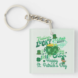 St. Patrick's Day Irish green lucky Shamrock Key Ring