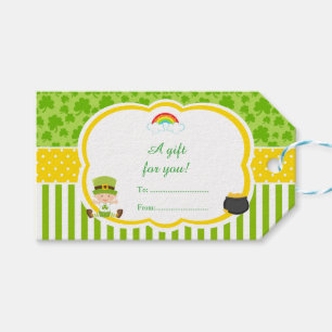 St Patrick's Day Irish Holiday Boy Baby Shower Gift Tags