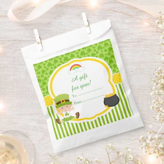 St Patrick's Day Irish Holiday Girl Baby Shower Favour Bags (Clipped)
