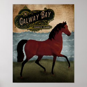 St Patricks Day Irish Horse, mercantile label Poster