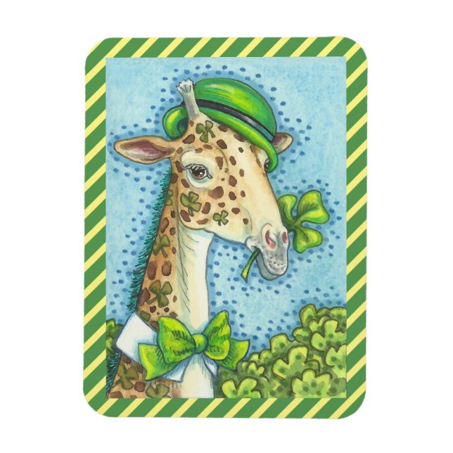 ST. PATRICK'S DAY IRISH LEPRACHAUN GIRAFFE MAGNET (Vertical)