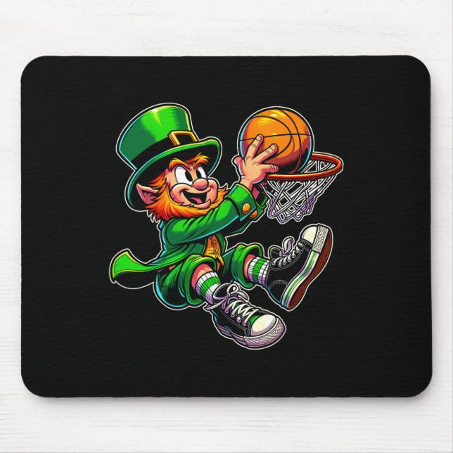 St Patrick's Day Irish Leprechaun Sketll Player Du Mouse Pad (Front)