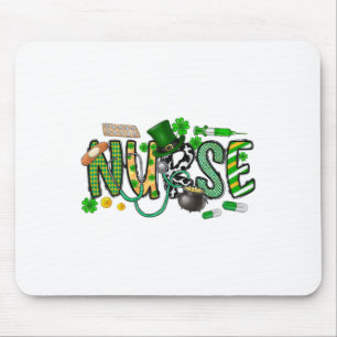 St Patrick's Day Irish Nurse Shamrock  Mouse Pad