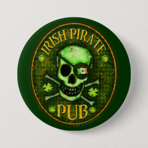 St. Patrick's Day Irish Pirate Pub Button
