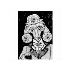 ST. PATRICK'S DAY IRISH POODLE, DOG RUBBER STAMP