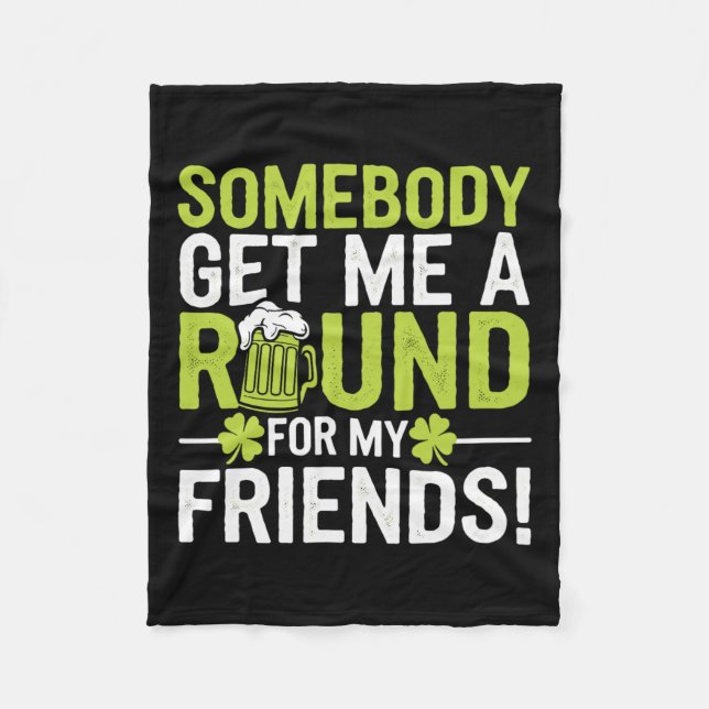 St Patricks Day Irish Pride Shamrock Parade Lucky  Fleece Blanket (Front)