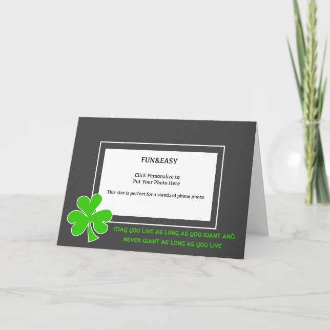 St.Patricks Day Irish Proverb Photo Card (Front)