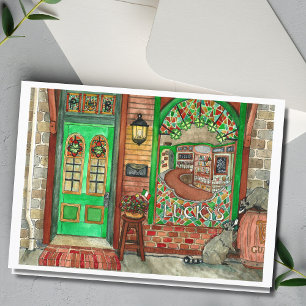 St. Patrick's Day Irish Pub Watercolor Card