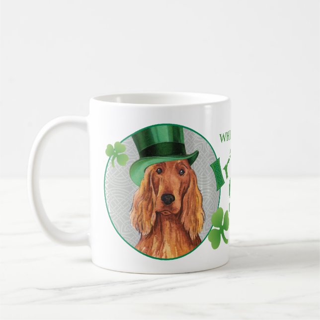 St. Patrick's Day Irish Setter Coffee Mug (Left)
