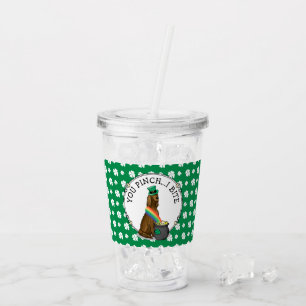 St. Patrick's Day Irish Setter Dog (red 1) Funny Acrylic Tumbler
