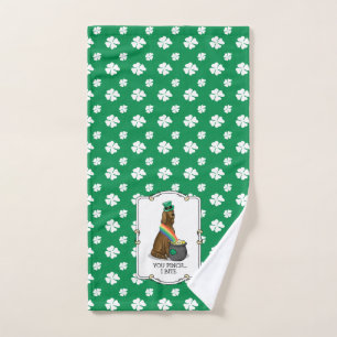 St. Patrick's Day Irish Setter Dog (red 1) Funny Bath Towel Set